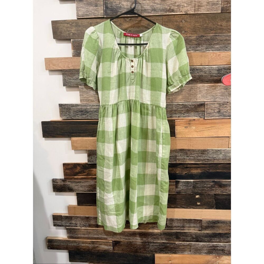 Pyne & Smith linen checks dress size Small